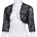 Belle Poque Damen Damen Hochzeit Braut Brautjungfer 3/4 Ärmel schwarz Spitze Shrug Bolero BP000319-1